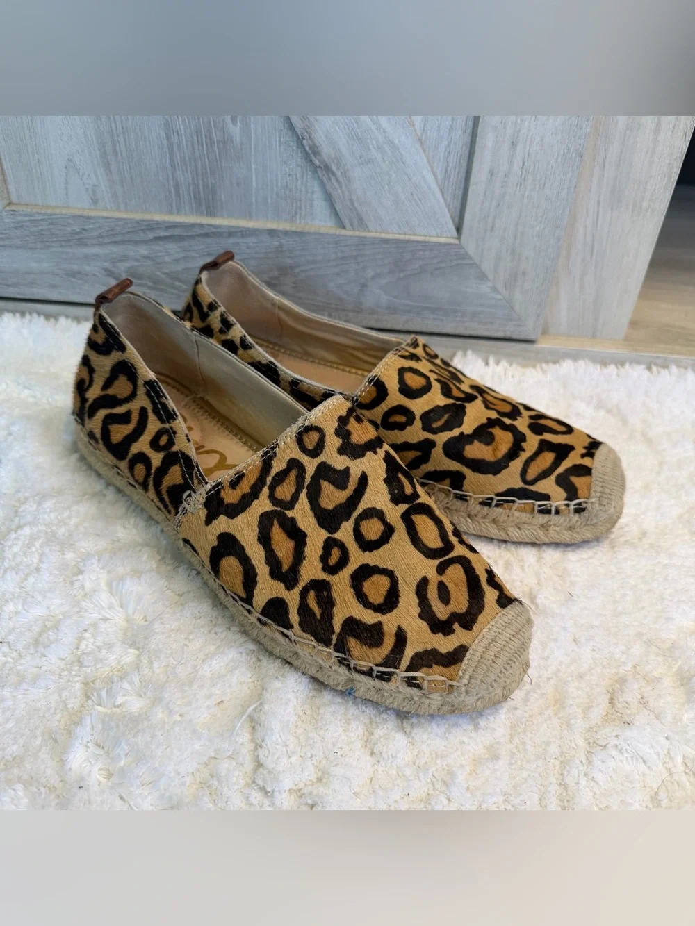 Sam Edelman - Women's Leopard Espadrille Slip On Sandal 8